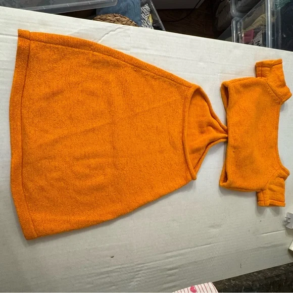 Cult Gaia Women’s Apricot Orange Cotton Blend Short Sleeve Cut Out Mini Dress - Picture 4 of 11